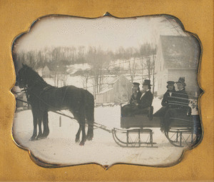 Daguerreotype of a Horse and Sleigh in Winter. image