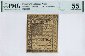 Five Shillings Delaware Currency. image