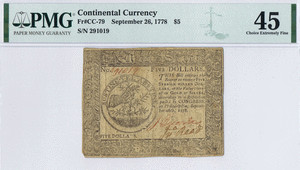 $5 Continental Currency. image