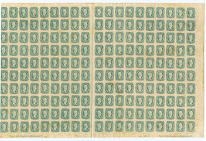 Sheet of 200 Confederate Stamps, #11c. image