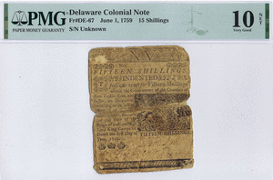 Fifteen Shillings Delaware Currency. image