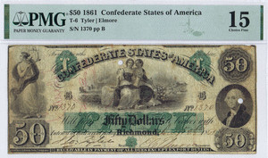 $50 Confederate Note with $1.501/2 Interest Marking. image